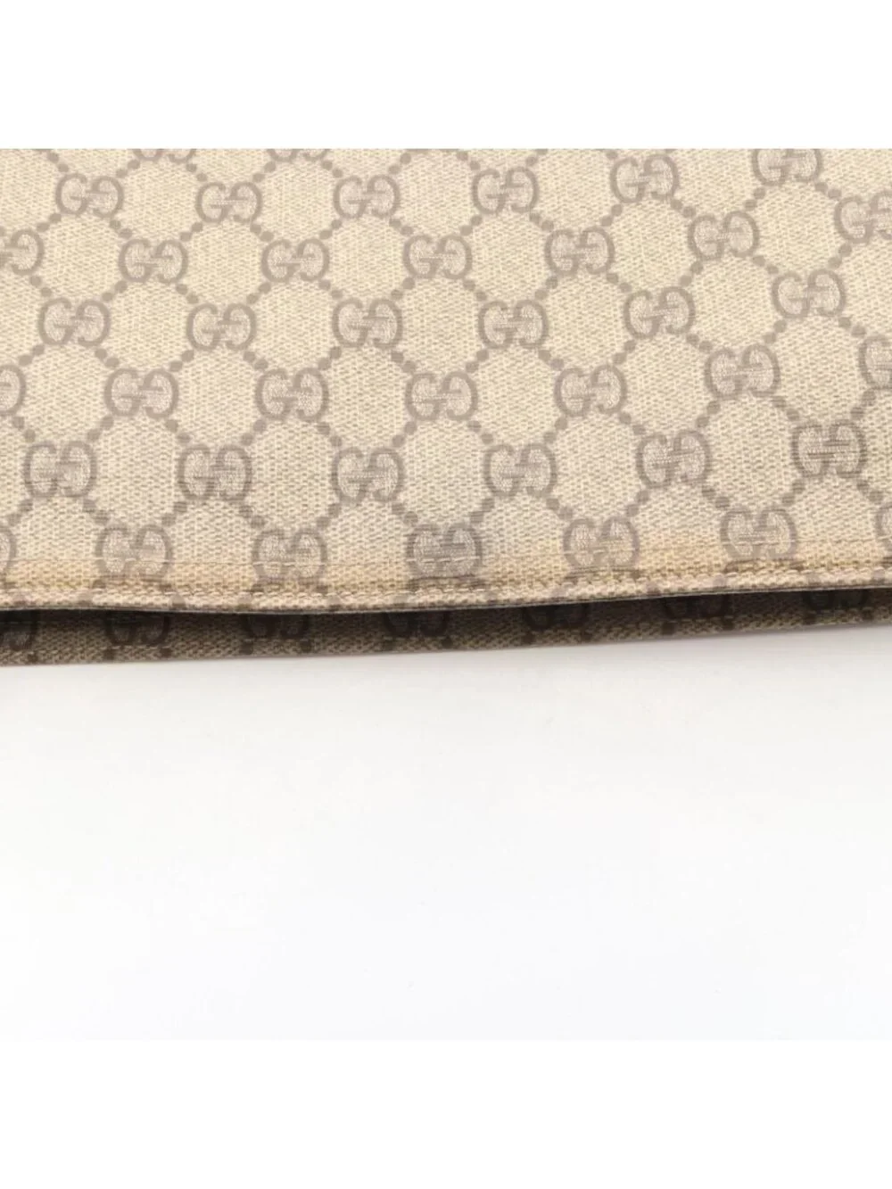 Gucci Shoulder Bag GG Supreme Beige Red Canvas Leather